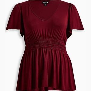 🆕 Torrid STRETCH KNIT V-NECK ELASTIC WAIST DETAIL TOP